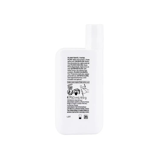Back of a cosmetic container with text and branding on a white background