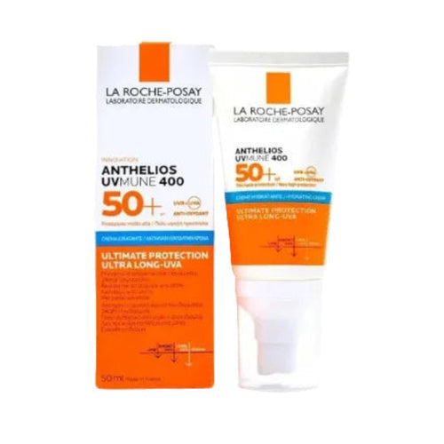 La Roche-Posay Anthelios UV Mune 400 sunscreen packaging and tube.