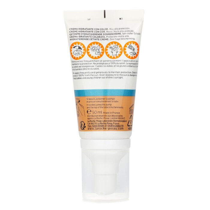 Back view of a cosmetic cream tube with text and icons on a white background