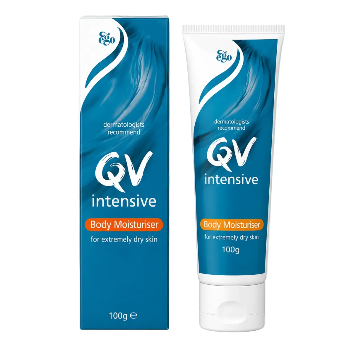 QV Intensive body moisturizer packaging on a white background