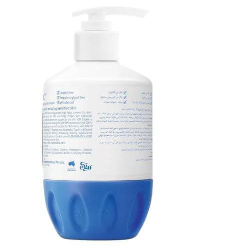 A white pump bottle of EGO facial cleanser with a blue textured base, shown against a plain white background.